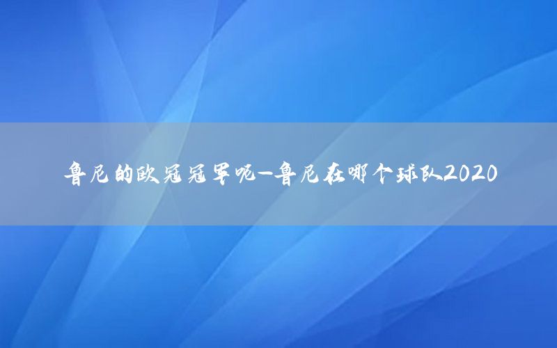 鲁尼的欧冠冠军呢-鲁尼在哪个球队2020