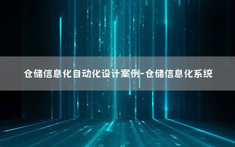 仓储信息化自动化设计案例-仓储信息化系统